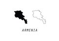 Armenia outline map country shape state borders