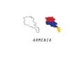 Armenia outline map country shape state borders