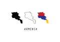 Armenia outline map country shape state borders