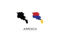 Armenia outline map country shape state borders