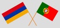 Crossed Armenian and Portuguese flags