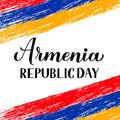 Armenia Republic Day calligraphy hand lettering. Armenian holiday celebrated on May 18. Vector template for typography