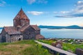 ArmeniaÃ¢â¬â¢s famous heritage, Lake Sevan and view of Sevanavank Royalty Free Stock Photo