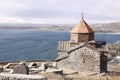 Armenia. Sevan Lake. Surb Arakelots church in winter