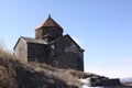 Armenia. Sevan Lake. Surb Arakelots church in winter Royalty Free Stock Photo