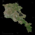 Armenia shape on black. High-res satellite