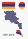 Armenia silhouette and flag vector