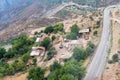 Armenia, Tatev, September 2022. View of the village and the road in the mountains.