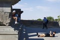 Armenia: tourists at temple Garni