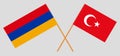 Armenia and Turkey. Armenian and Turkish flags