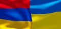 Armenia and Ukraine flags. Armenia flag and Ukraine flag. 3D work and 3D image Royalty Free Stock Photo