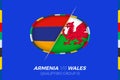 Armenia vs Wales icon for European football tournament qualification, group D
