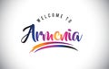 Armenia Welcome To Message in Purple Vibrant Modern Colors.