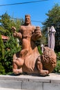 Armenia, Yerevan, September 2022. Old colorful monument to Trdat, the famous Armenian king.