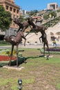 Armenia, Yerevan, September 2021. Sculpture depicting jumping antelopes.