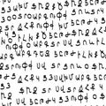 Armenian alphabet handwritten seamless pattern, black and white, isolated on white background Royalty Free Stock Photo