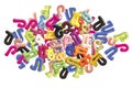 Armenian alphabet for preschoolers stitched from felt fabric Royalty Free Stock Photo