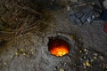 Armenian barbeque in tonir tandoor stone oven.