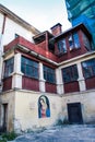 Armenian Church Yard with Ancient Virgin Icon on Wall