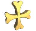 Armenian cross in gold - 3D Royalty Free Stock Photo