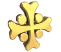 Armenian cross in gold - 3D Royalty Free Stock Photo