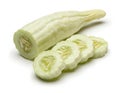 Armenian cucumber with slices isolated on white Royalty Free Stock Photo