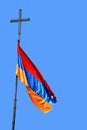 Armenian flag  and cross Royalty Free Stock Photo