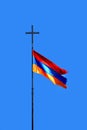 Armenian flag  and cross Royalty Free Stock Photo