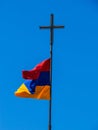 Armenian Flag in Khor Virap Royalty Free Stock Photo