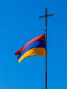 Armenian Flag in Khor Virap Royalty Free Stock Photo