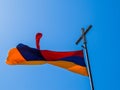 Armenian Flag in Khor Virap Royalty Free Stock Photo