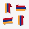 Armenian flag stickers and labels. Vector illustration.