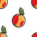 Armenian ripe peach seamless pattern fruit Armenia symbol