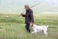 Armenian sheep herder with his dog.