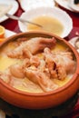 Armenian traditional dish Khash in clay plate Royalty Free Stock Photo