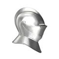 Armet Closed Helmet on white. 3D illustration