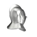 Armet Closed Helmet on white. 3D illustration