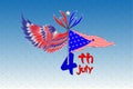 illustration of elements of the 4th of July Independence Day Background. armid day