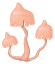 Armillaria fungus icon. Cartoon forest poison mushroom