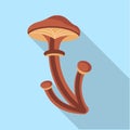 Armillaria mellea fungus icon, flat style