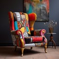Colorful Chair With Traditional British Landscapes And Graffiti-inspired Details