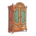 Armoire In Cartoon Style Stiker On White Background On Isolated Transparent Background, Png, Logo. Generative AI