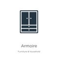 Armoire icon vector. Trendy flat armoire icon from furniture and household collection isolated on white background. Vector