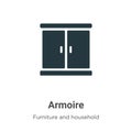 Armoire vector icon on white background. Flat vector armoire icon symbol sign from modern furniture and household collection for