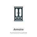 Armoire vector icon on white background. Flat vector armoire icon symbol sign from modern furniture and household collection for