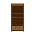 Armoire vector llustration rack shelf furniture icon. Vintage elegant old cupboard cabinet closet. Wooden wardrobe design Royalty Free Stock Photo
