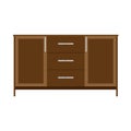 Armoire vector llustration rack shelf furniture icon. Vintage elegant old cupboard cabinet closet. Wooden wardrobe design