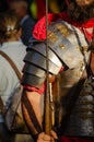 armor lorica segmentata of the roman legion, in an act of historical recreation. Festa dos Povos. Chaves, northern Portugal Royalty Free Stock Photo