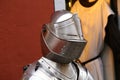 Knight in shining armor. Detail metal helmets Royalty Free Stock Photo