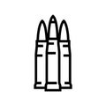 armor piercing bullets line icon vector illustration Royalty Free Stock Photo